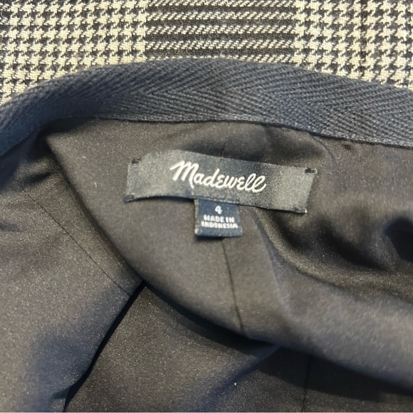 Madewell Women’s Wool Blend Black and White Plaid Wrap Mini Skirt, Size 4 - Picture 9 of 11